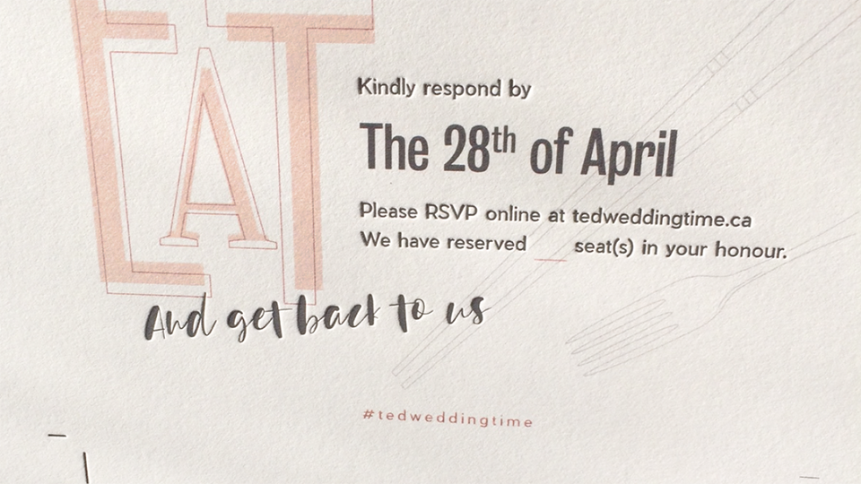 Letterpress sample of RSVP cards